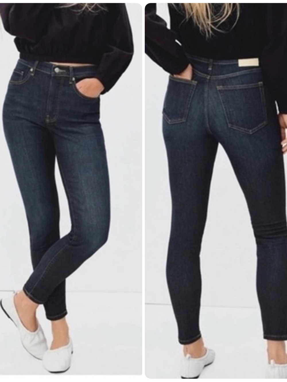 Everlane High Rise Skinny Jeans Dark Wash